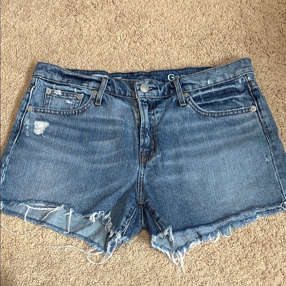 GAP Blue Jean Shorts Distressed Cut-Offs